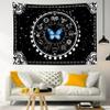 HVEST Blue Teal Butterfly Tapestry Black and White Bohemian Mandala Tapestry for Bedroom,Trippy Moon Phase and Constellation Tapestry Wall Hanging for Living Room Dorm Home Wall Decor,40L X 60W inches view 3