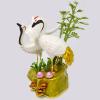 Feng Shui Statue Pair of Crane with Peaches & Bamboo Statue Home Office Decor Longevity Auspiciousness Sculpture New Year Gift W5514 view 2