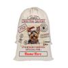 GUGLILI Custom Yorkshire Terrier Santa Sack Funny Dog in Santa Hat Xmas Christmas Bag Reusable Gift Bag for Dog Lover with Drawstring 12"X15" Cotton Linen Overnight Service for You Style 1 view 1