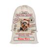 GUGLILI Custom Yorkshire Terrier Santa Sack Funny Dog in Santa Hat Xmas Christmas Bag Reusable Gift Bag for Dog Lover with Drawstring 12"X15" Cotton Linen Overnight Service for You Style 3 view 1