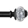 Black Curtain Rod, USFOOK 7/8 Inch Curtain Rods for Windows 72 to 144 Inch, Telescoping Splicing Drapery Rods 32 to 144 Inch, Decoration for Home with Decorative Translucent Finials view 1