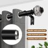 Black Curtain Rod, USFOOK 7/8 Inch Curtain Rods for Windows 72 to 144 Inch, Telescoping Splicing Drapery Rods 32 to 144 Inch, Decoration for Home with Decorative Translucent Finials view 4