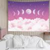 HVEST Moon Phase Tapestry Pink Cloud and Moon on Purple Galaxy Space Tapestry for Bedroom,Nature Landscape Tapestry Wall Hanging for Living Room Dorm Home Wall Decor,60L X 80W inches view 2