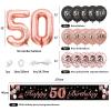 50th Birthday Decorations for Women,BTZO Black Rose Gold Happy 50th Birthday Banner Birthday Balloons,Number 50 Balloon Rose Gold Confetti Balloons for 50th Birthday Anniversary Party Decorations view 2