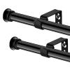 Curtain Rods 2 Pack 5/8 inch Black Curtain Rods for Windows 30 to 116 Inch with Brackets Easy to Install for Bedroom Living room Kitchen view 1