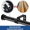 Curtain Rods 2 Pack 5/8 inch Black Curtain Rods for Windows 30 to 116 Inch with Brackets Easy to Install for Bedroom Living room Kitchen view 4