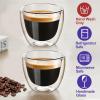 Double Wall Expresso Cups (Set of 2), 3 Ounce Glass Espresso Mugs - Clear, Double Walled, Insulated, Small Demitasse Cups for Espresso Machine - Microwave Safe view 4