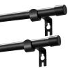 Black Curtain Rods 2 Pack, 5/8 Inch Small Curtain Rods for Windows 30 to 116 Inch Stainless Steel with Brackets Easy to Install for Bedroom Living room Bathroom Kitchen view 1