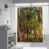 SHUODAOCO Green Forests Shower Curtain Watercolor Bathroom Shower Curtain Set with Hooks The Pine Trees in The Garden of The Asylum by Classic Art 108Wx72L view 1