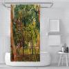 SHUODAOCO Green Forests Shower Curtain Watercolor Bathroom Shower Curtain Set with Hooks The Pine Trees in The Garden of The Asylum by Classic Art 108Wx72L view 2