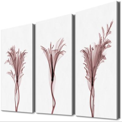 3 Pieces Flower Wall Art Flower Pictures Wall Decor X-RAY Plant Decor Flower Poster Plant Wall Art Lily Wall Art Flower Room Decor Flower Canvas Wall Art Plant Art for Room Decor (12''Wx16''Hx3PCS)