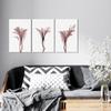 3 Pieces Flower Wall Art Flower Pictures Wall Decor X-RAY Plant Decor Flower Poster Plant Wall Art Lily Wall Art Flower Room Decor Flower Canvas Wall Art Plant Art for Room Decor (12''Wx16''Hx3PCS) view 2