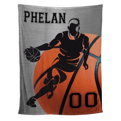 Custom Name Basketball Player Blanket Sofa Decor Bedroom Decor Gift for Basketball Athletes Gift for Friends Custom Name Blanket Cozy Fuzzy Fleece Throws for Tv Sofa Couch Comfy Blanket