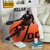 Custom Name Basketball Player Blanket Sofa Decor Bedroom Decor Gift for Basketball Athletes Gift for Friends Custom Name Blanket Cozy Fuzzy Fleece Throws for Tv Sofa Couch Comfy Blanket view 2