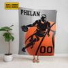 Custom Name Basketball Player Blanket Sofa Decor Bedroom Decor Gift for Basketball Athletes Gift for Friends Custom Name Blanket Cozy Fuzzy Fleece Throws for Tv Sofa Couch Comfy Blanket view 3