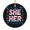She Her Trans Pride Unique Circular Christmas Tree Ceramic Hanging Radiate Holiday Elegance Home Decor3 view 1
