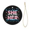 She Her Trans Pride Unique Circular Christmas Tree Ceramic Hanging Radiate Holiday Elegance Home Decor3 view 2