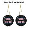 She Her Trans Pride Unique Circular Christmas Tree Ceramic Hanging Radiate Holiday Elegance Home Decor3 view 3
