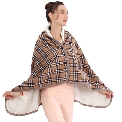 BNEI Portable Electric Blanket, 3-Speed Temperature Adjustment, 60-Minute Timer, USB Power, Washable, 140 * 80cm (Yellow-Brown)