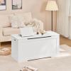usikey 39.4 Toy Chest, Toy Box for Living Room, Storage Chest with 2 Safety Hinges, Lift Top Storage Bench, Storage Trunk, for Bedroom, Entryway, White view 2