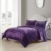 HUMESIIL Luxury Velvet Queen Comforter Set, 3 Pieces Reversible Comforters Queen Size with 2 Pillow Shams, Brushed Solid Microfiber Back, All Season Cozy, Soft, Warm, Lightweight (Purple90x90 Inch) view 2