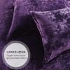 HUMESIIL Luxury Velvet Queen Comforter Set, 3 Pieces Reversible Comforters Queen Size with 2 Pillow Shams, Brushed Solid Microfiber Back, All Season Cozy, Soft, Warm, Lightweight (Purple90x90 Inch) view 4