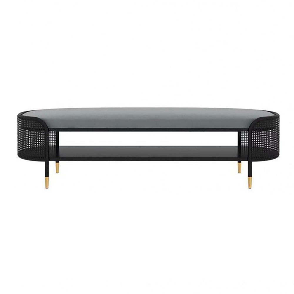 Entryway Shoe Bench with Storage, 2 Tier Shoe Rack Velvet Upholstered Shoe Organizer Shelf, Modern Bed End of Bench for Living Room Bedroom Hallway(80x43x45cm(31x17x18inch), Black)