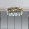 LED Modern Chandelier Lamp, Pendant Lights Smoky Gray Glass Chandelier Stainless Steel Pendant Lighting Foyer Hall Entry Way Chandeliers Light Fixture Compatible with Ceiling Sloped Pendant Hanging ,p view 3