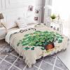 Flannel Throw Blanket Lucky in Love Clover St. Patrick's Day,Lightweight Soft Warm Fleece Blankets for Sofa Couch,Green Bow on Vintage Linen Cozy Fuzzy Microfiber Throws for All Seasons 40x50in view 3