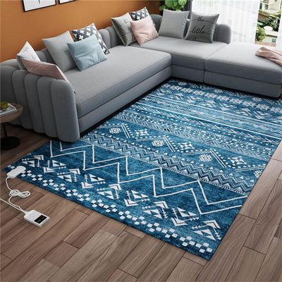 PZEOB Electric Heated Floor Rug Retro Heated Area Rug Adjustable Temperature and Timer Floor Heating Pad Home Indoor Heater Rug Easy Clean Heated Carpet Comfortable