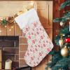 VeJerKK Christmas Christmas Stockings - Snowflakes Pattern in Winter Themed,Big Xmas Stockings Hanging Ornaments Candy Gift Bags for Christmas Fireplace Decorations,Grey - 20" view 1