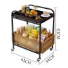 2 Tier Mobile Coffee Table, Square Snack Table with Breathable Storage Basket and Iron Frame, Modern Multifunctional End Table(Size:45 * 34 * 61CM,Color:C) view 2