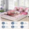 Cal King Fitted Bed Sheet Deep Pocket,Valentine's Day Love Balloons Bedding Sheet Soft Brushed Fitted Sheets,Cute Bear Dolls Hotel Luxury Fitted Bottom Sheet with Pillowcase Set view 2