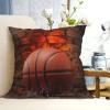 BTCOWZRV Throw Pillow Cover Basketball in Brick Wall Print Decorative Throw Pillows Soft Pillow Cases Square Cushion Case Christmas Pillow Covers for Couch Bed Sofa Farmhouse Decor 12"x12" view 2