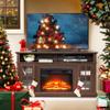 58" Farmhouse TV Stand with 23" Electric Fireplace Heater, Rustic Entertainment Center for TVs up to 65", Multi-Storage Cabinets, Stylish Home Decor for Cozy Living Rooms. (Espresso) view 2