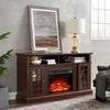 58" Farmhouse TV Stand with 23" Electric Fireplace Heater, Rustic Entertainment Center for TVs up to 65", Multi-Storage Cabinets, Stylish Home Decor for Cozy Living Rooms. (Espresso) view 4