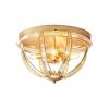 SteFik Industrial Semi Flush Mount Ceiling Light,Antique Clear Crystal Hallway Light Fixtures Farmhouse Ceiling Lamp Compatible with Hallway Corridor Kitchen Bedroom Passway,Pendant view 1