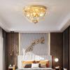 SteFik Industrial Semi Flush Mount Ceiling Light,Antique Clear Crystal Hallway Light Fixtures Farmhouse Ceiling Lamp Compatible with Hallway Corridor Kitchen Bedroom Passway,Pendant view 2