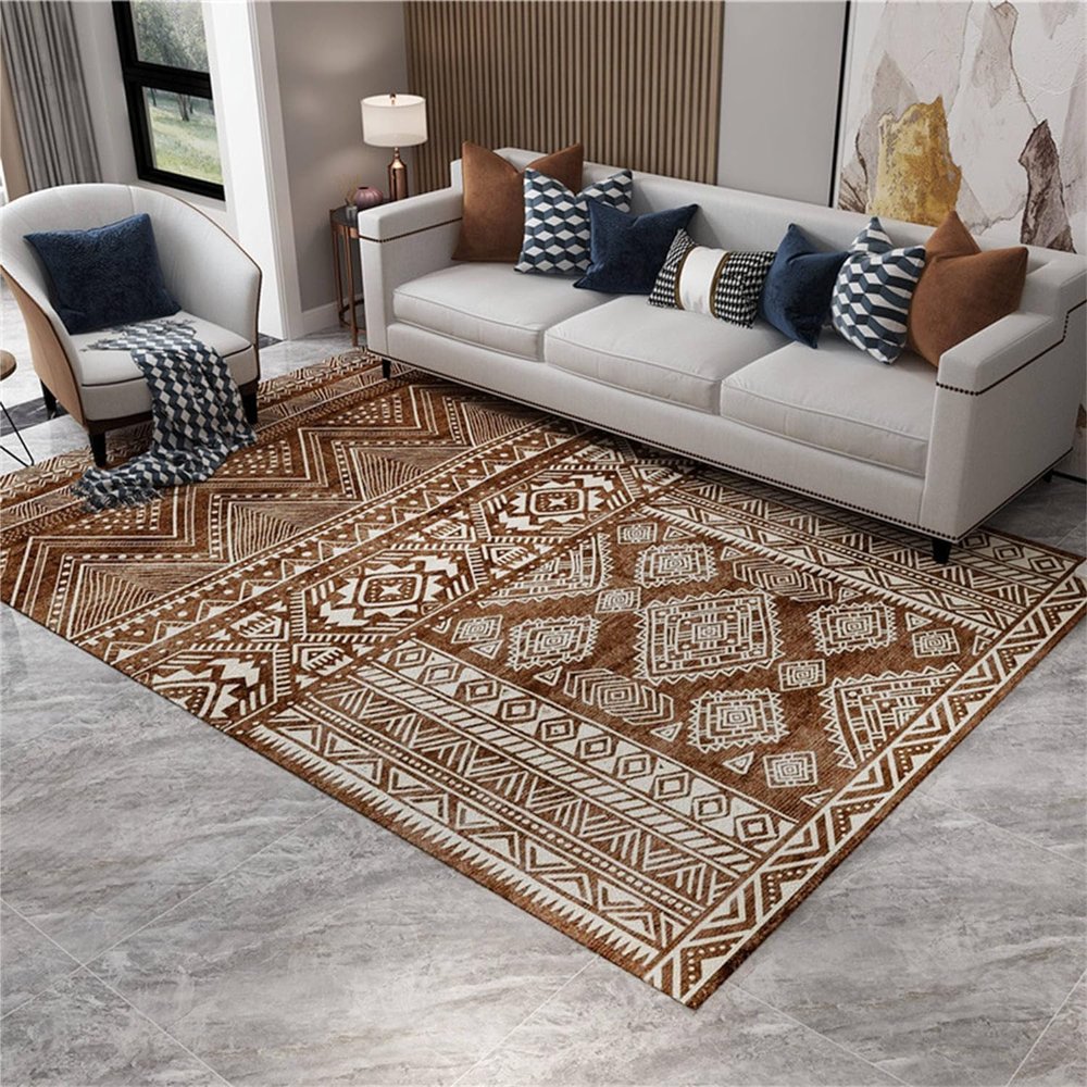 Electric Heated Floor Rug Indoor Heated Area Rug Mobile Floor Heating Pad Portable Electric Carpet Energy Saving Heater Rug for Living Room and Bedroom Comfortable