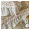 ADovz V-intage French Double lace Ruffle Carved Duvet Cover Winter Plush Duvet Cover Sheet Pillowcase,Bed Sheets view 3