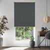 HOTSOON Blackout Roller Shades for Windows Cordless Linen Thermal Insulation Pull Down Roller Blinds, UV Protection, Blinds for Windows, Door, Gray, 69" W x 64" H view 1