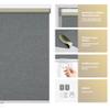 HOTSOON Blackout Roller Shades for Windows Cordless Linen Thermal Insulation Pull Down Roller Blinds, UV Protection, Blinds for Windows, Door, Gray, 69" W x 64" H view 2