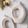 Ddewing 2Pcs European INS Style Ceramic Vase Ornament Set Creativity White Biscuits Crafts Vase Home Hydroponic Dried Flower Device Ceramic Dining Room Table Ornaments for Home (White) view 3