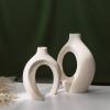 Ddewing 2Pcs European INS Style Ceramic Vase Ornament Set Creativity White Biscuits Crafts Vase Home Hydroponic Dried Flower Device Ceramic Dining Room Table Ornaments for Home (White) view 4