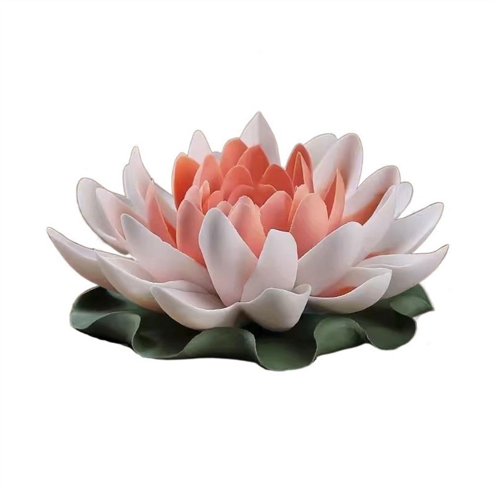 WALDOR Incense Burner Incense Burner Waterfall Exquisite Lotus Fragrant Insert Handmade Ceramic Fragrant Seat Zen Decorative Ornament Fragrant Holder Backflow Incense Burner Incense Burner Holder