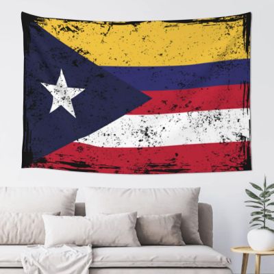 POPOCRACY Colombia-Puerto-Rico-Flags Wall Tapestry Hanging Decoration Beach Blanket For Living Room For College Dorm Bedroom Indoor Tapestries 60x40 In Wall Deco