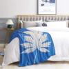 zcwl Leaf Blanket Twin XL Size, Blue Fleece Throw Blanket for Couch Bed Sofa, Simple Botanical Patterned Blankets and Throws, Super Soft Cozy Plush Flannel Blanket, 66x90, Decor & Gift view 3