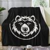 zcwl Bear Throw Blanket, Wildlife Fleece Blanket for Couch Bed Sofa, Black and White Patterned Blankets and Throws, Super Soft Cozy Plush Flannel Blanket, 30x40, Decor & Gift view 1