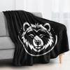 zcwl Bear Throw Blanket, Wildlife Fleece Blanket for Couch Bed Sofa, Black and White Patterned Blankets and Throws, Super Soft Cozy Plush Flannel Blanket, 30x40, Decor & Gift view 2