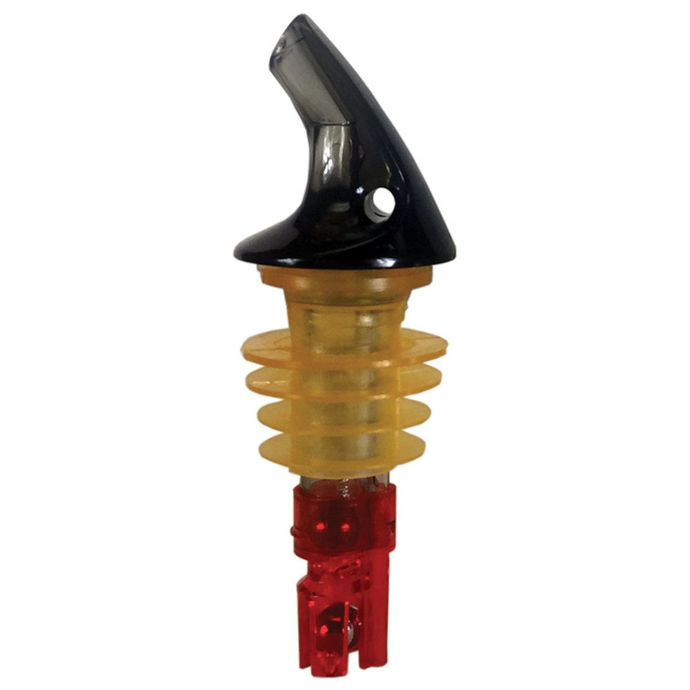 Spill-Stop 386-14 Posi-Por 2000 Pourer, 1 oz., Smoke with no Collar, Made in USA, Pack of 12, Oil and Liquor Stopper Spout, Bottle Mouth, Flip Tops